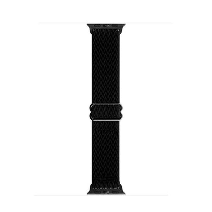 For Apple Watch 42mm / 41mm / 40mm / 38mm Kalebol Eight Buckle Wavy Braided Nylon Watch Band(Black) - Watch Bands by Kalebol | Online Shopping UK | buy2fix