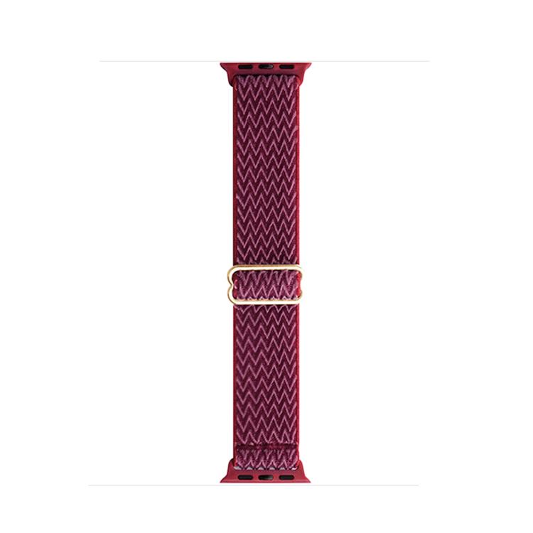 For Apple Watch 42mm / 41mm / 40mm / 38mm Kalebol Eight Buckle Wavy Braided Nylon Watch Band(Wine Red) - Watch Bands by Kalebol | Online Shopping UK | buy2fix