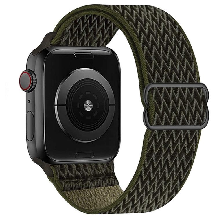 For Apple Watch 42mm / 41mm / 40mm / 38mm Kalebol Eight Buckle Wavy Braided Nylon Watch Band(Army Green) - Watch Bands by Kalebol | Online Shopping UK | buy2fix