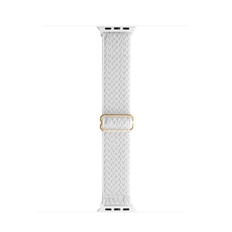For Apple Watch 42mm / 41mm / 40mm / 38mm Kalebol Eight Buckle Wavy Braided Nylon Watch Band(Bright White) - Watch Bands by Kalebol | Online Shopping UK | buy2fix