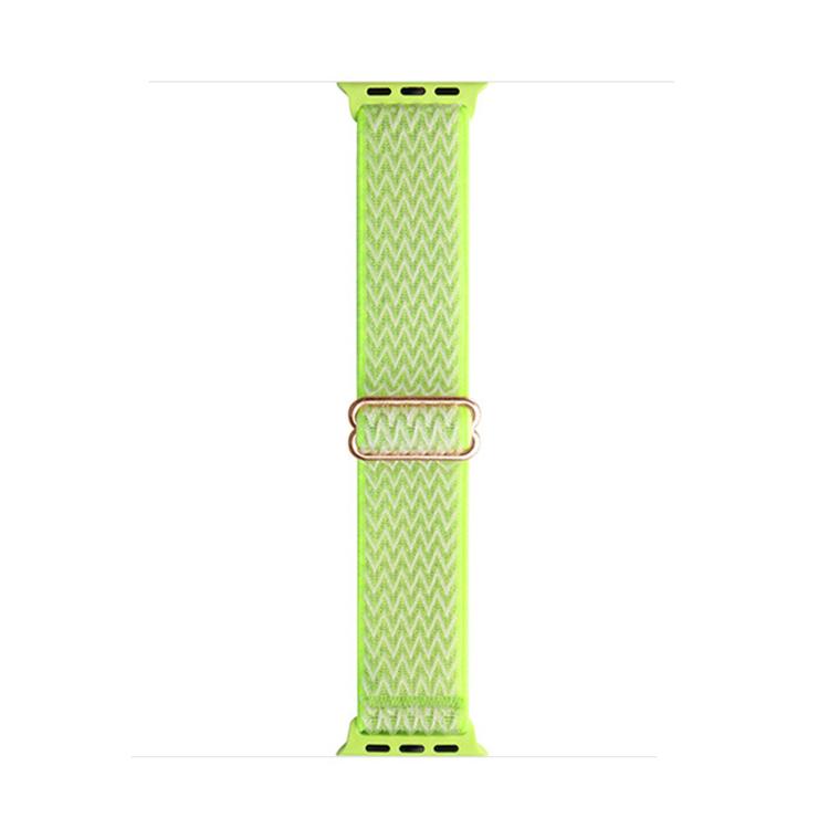 For Apple Watch 42mm / 41mm / 40mm / 38mm Kalebol Eight Buckle Wavy Braided Nylon Watch Band(Bright Green) - Watch Bands by Kalebol | Online Shopping UK | buy2fix