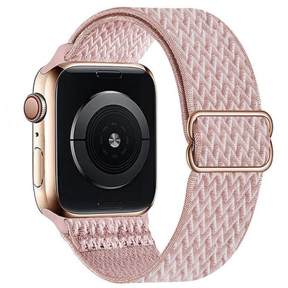 For Apple Watch 42mm / 41mm / 40mm / 38mm Kalebol Eight Buckle Wavy Braided Nylon Watch Band(Rose Pink) - Watch Bands by Kalebol | Online Shopping UK | buy2fix