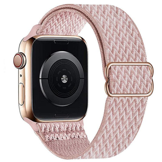 For Apple Watch 42mm / 41mm / 40mm / 38mm Kalebol Eight Buckle Wavy Braided Nylon Watch Band(Rose Pink) - Watch Bands by Kalebol | Online Shopping UK | buy2fix
