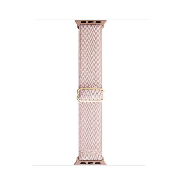 For Apple Watch 42mm / 41mm / 40mm / 38mm Kalebol Eight Buckle Wavy Braided Nylon Watch Band(Rose Pink) - Watch Bands by Kalebol | Online Shopping UK | buy2fix