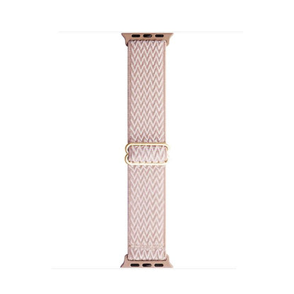 For Apple Watch 42mm / 41mm / 40mm / 38mm Kalebol Eight Buckle Wavy Braided Nylon Watch Band(Rose Pink) - Watch Bands by Kalebol | Online Shopping UK | buy2fix