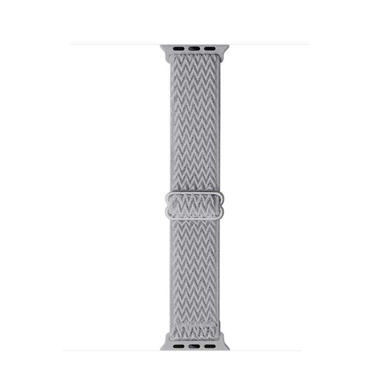 For Apple Watch 42mm / 41mm / 40mm / 38mm Kalebol Eight Buckle Wavy Braided Nylon Watch Band(Light Grey) - Watch Bands by Kalebol | Online Shopping UK | buy2fix