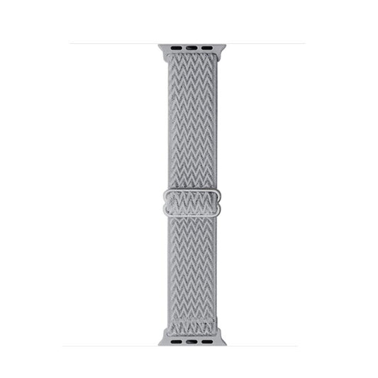 For Apple Watch 42mm / 41mm / 40mm / 38mm Kalebol Eight Buckle Wavy Braided Nylon Watch Band(Light Grey) - Watch Bands by Kalebol | Online Shopping UK | buy2fix