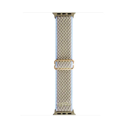 For Apple Watch 42mm / 41mm / 40mm / 38mm Kalebol Eight Buckle Wavy Braided Nylon Watch Band(Apricot) - Watch Bands by Kalebol | Online Shopping UK | buy2fix