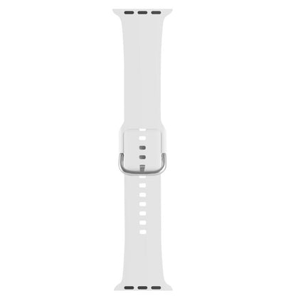 For Apple Watch 46mm / 49mm / 45mm / 44mm Kalebol Metal Pin Buckle Silicone Watch Band(White) - Watch Bands by Kalebol | Online Shopping UK | buy2fix
