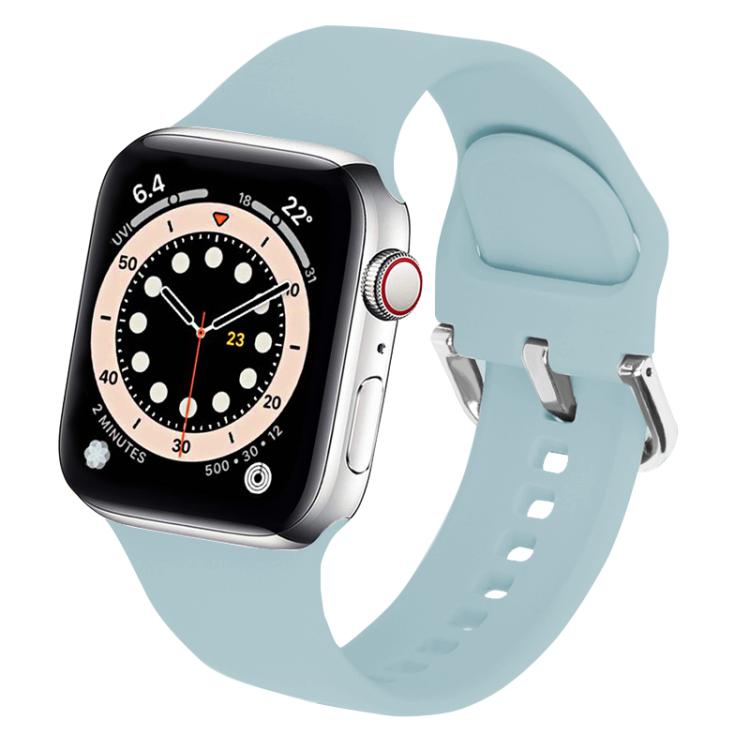 For Apple Watch 46mm / 49mm / 45mm / 44mm Kalebol Metal Pin Buckle Silicone Watch Band(Mint Green) - Watch Bands by Kalebol | Online Shopping UK | buy2fix
