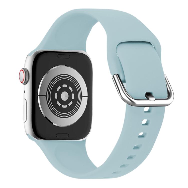 For Apple Watch 46mm / 49mm / 45mm / 44mm Kalebol Metal Pin Buckle Silicone Watch Band(Mint Green) - Watch Bands by Kalebol | Online Shopping UK | buy2fix