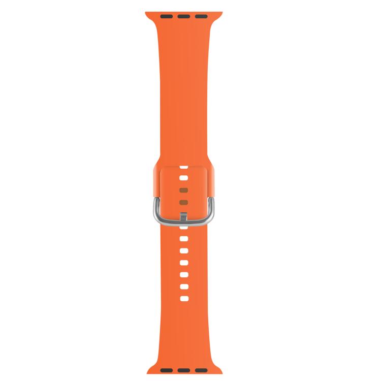 For Apple Watch 46mm / 49mm / 45mm / 44mm Kalebol Metal Pin Buckle Silicone Watch Band(Orange) - Watch Bands by Kalebol | Online Shopping UK | buy2fix
