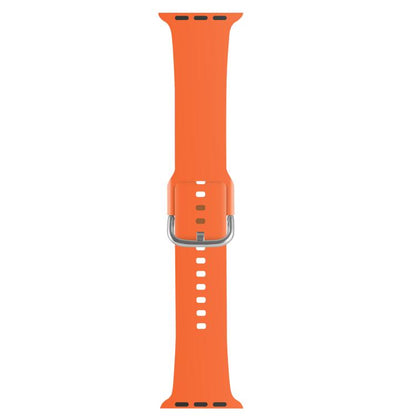 For Apple Watch 46mm / 49mm / 45mm / 44mm Kalebol Metal Pin Buckle Silicone Watch Band(Orange) - Watch Bands by Kalebol | Online Shopping UK | buy2fix