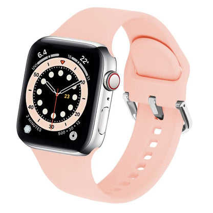 For Apple Watch 46mm / 49mm / 45mm / 44mm Kalebol Metal Pin Buckle Silicone Watch Band(Pink) - Watch Bands by Kalebol | Online Shopping UK | buy2fix
