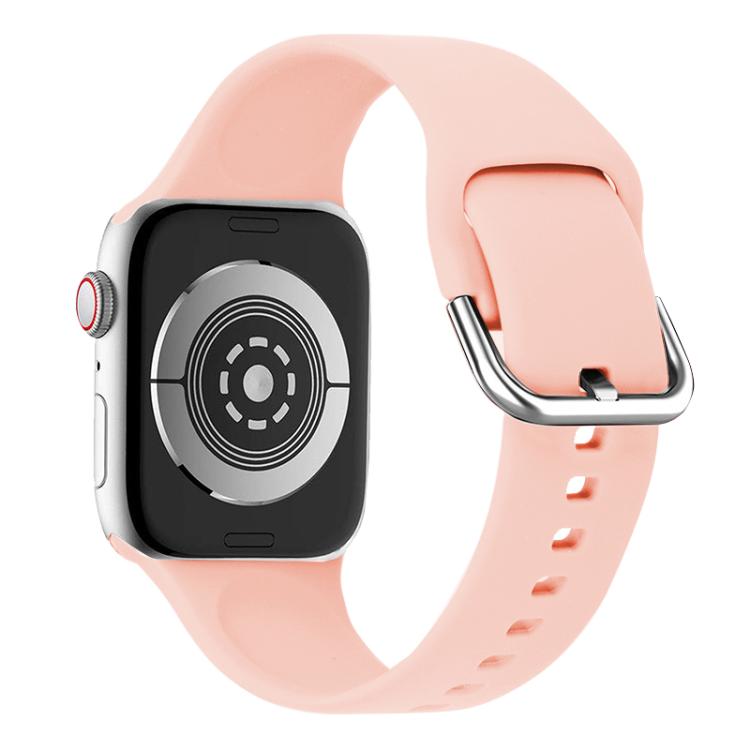 For Apple Watch 46mm / 49mm / 45mm / 44mm Kalebol Metal Pin Buckle Silicone Watch Band(Pink) - Watch Bands by Kalebol | Online Shopping UK | buy2fix