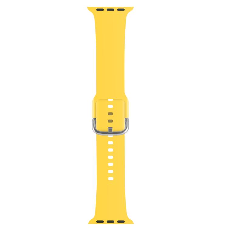 For Apple Watch 46mm / 49mm / 45mm / 44mm Kalebol Metal Pin Buckle Silicone Watch Band(Yellow) - Watch Bands by Kalebol | Online Shopping UK | buy2fix