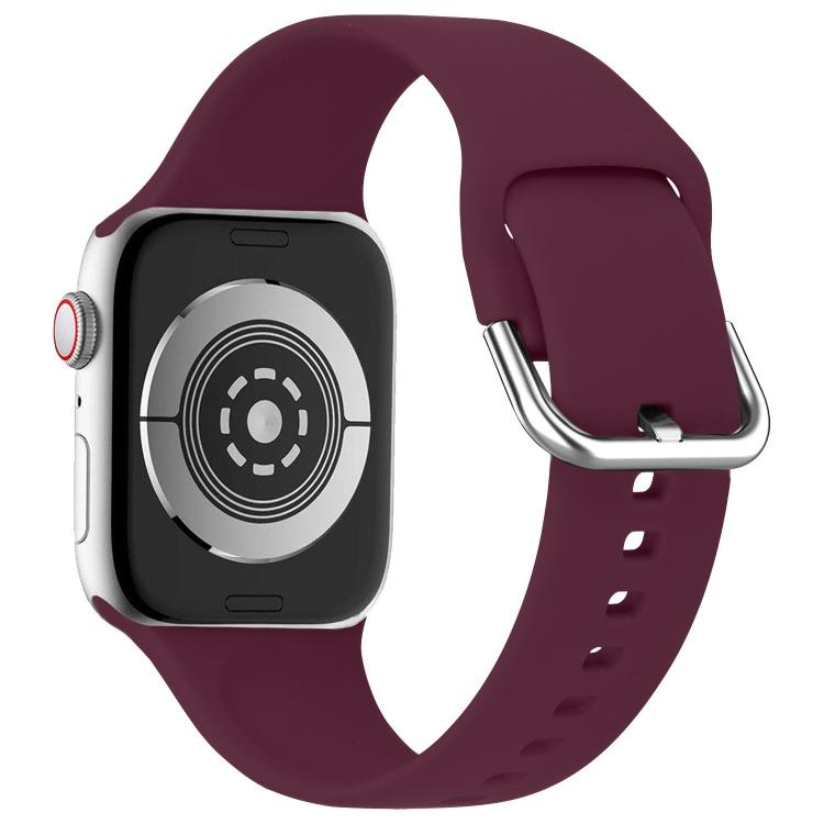 For Apple Watch 46mm / 49mm / 45mm / 44mm Kalebol Metal Pin Buckle Silicone Watch Band(Wine Red) - Watch Bands by Kalebol | Online Shopping UK | buy2fix