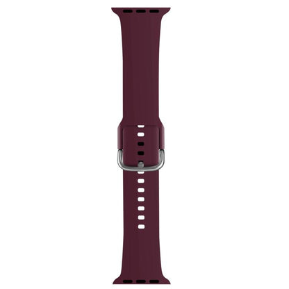 For Apple Watch 46mm / 49mm / 45mm / 44mm Kalebol Metal Pin Buckle Silicone Watch Band(Wine Red) - Watch Bands by Kalebol | Online Shopping UK | buy2fix