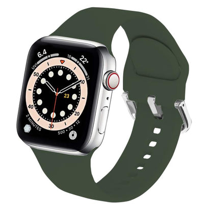 For Apple Watch 46mm / 49mm / 45mm / 44mm Kalebol Metal Pin Buckle Silicone Watch Band(Army Green) - Watch Bands by Kalebol | Online Shopping UK | buy2fix