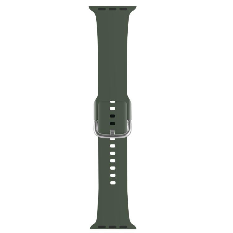 For Apple Watch 46mm / 49mm / 45mm / 44mm Kalebol Metal Pin Buckle Silicone Watch Band(Army Green) - Watch Bands by Kalebol | Online Shopping UK | buy2fix