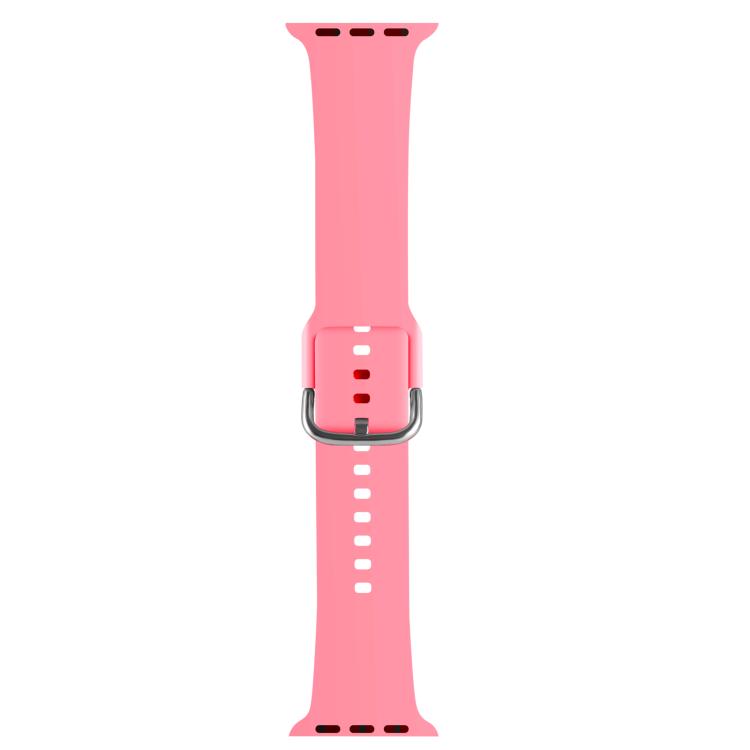 For Apple Watch 46mm / 49mm / 45mm / 44mm Kalebol Metal Pin Buckle Silicone Watch Band(Bright Pink) - Watch Bands by Kalebol | Online Shopping UK | buy2fix
