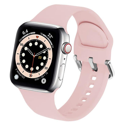 For Apple Watch 46mm / 49mm / 45mm / 44mm Kalebol Metal Pin Buckle Silicone Watch Band(Light Pink) - Watch Bands by Kalebol | Online Shopping UK | buy2fix