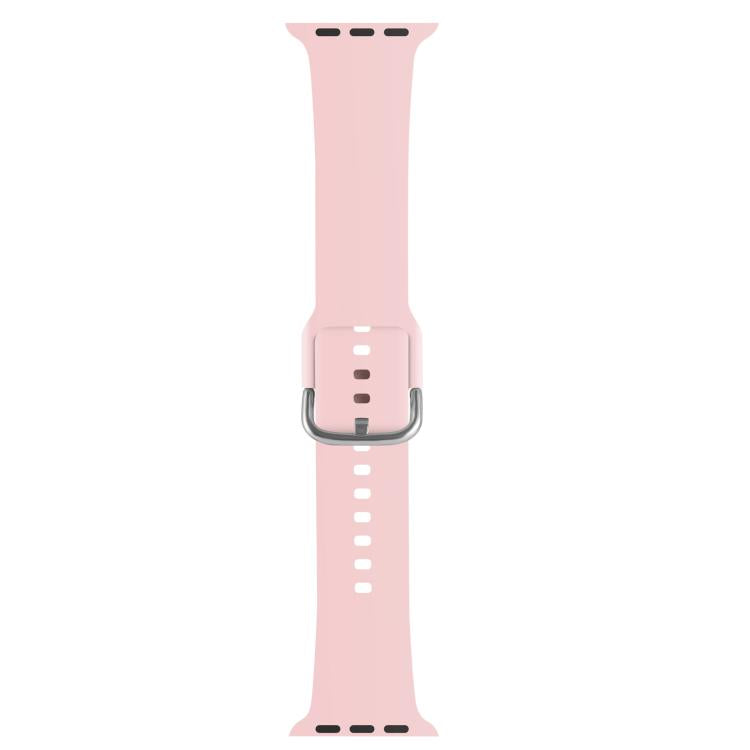 For Apple Watch 46mm / 49mm / 45mm / 44mm Kalebol Metal Pin Buckle Silicone Watch Band(Light Pink) - Watch Bands by Kalebol | Online Shopping UK | buy2fix