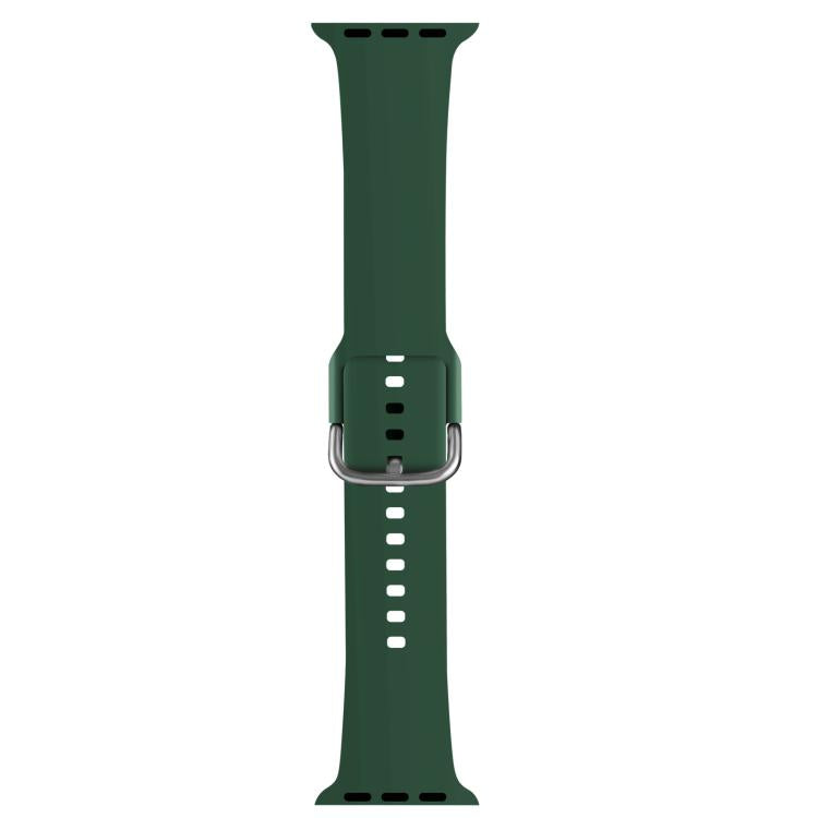 For Apple Watch 46mm / 49mm / 45mm / 44mm Kalebol Metal Pin Buckle Silicone Watch Band(Dark Green) - Watch Bands by Kalebol | Online Shopping UK | buy2fix