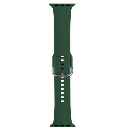 For Apple Watch 46mm / 49mm / 45mm / 44mm Kalebol Metal Pin Buckle Silicone Watch Band(Dark Green) - Watch Bands by Kalebol | Online Shopping UK | buy2fix