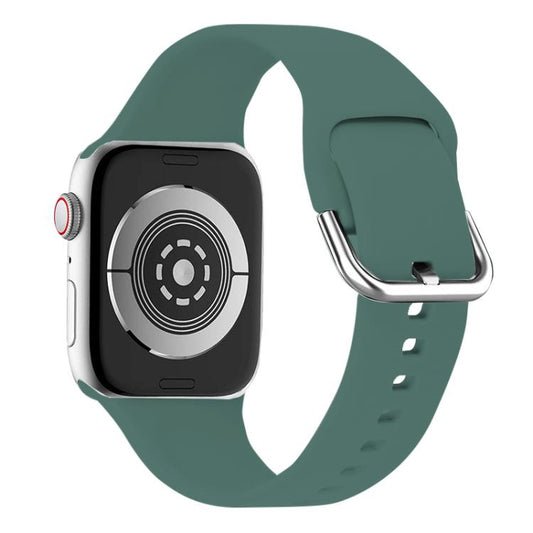 For Apple Watch 46mm / 49mm / 45mm / 44mm Kalebol Metal Pin Buckle Silicone Watch Band(Pine Green) - Watch Bands by Kalebol | Online Shopping UK | buy2fix