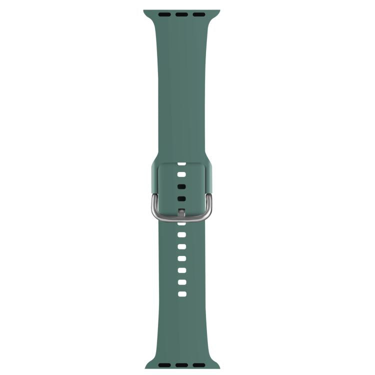 For Apple Watch 46mm / 49mm / 45mm / 44mm Kalebol Metal Pin Buckle Silicone Watch Band(Pine Green) - Watch Bands by Kalebol | Online Shopping UK | buy2fix