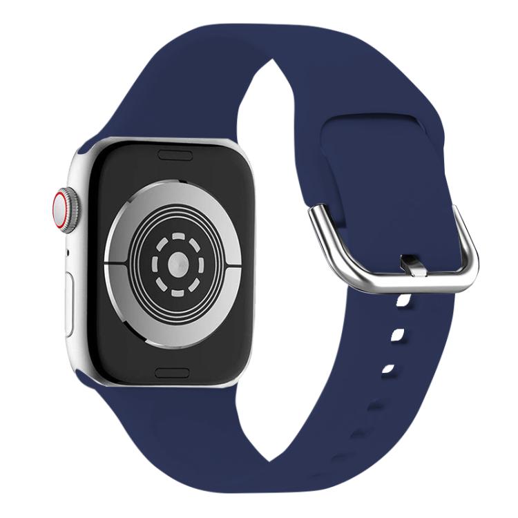 For Apple Watch 46mm / 49mm / 45mm / 44mm Kalebol Metal Pin Buckle Silicone Watch Band(Dark Blue) - Watch Bands by Kalebol | Online Shopping UK | buy2fix
