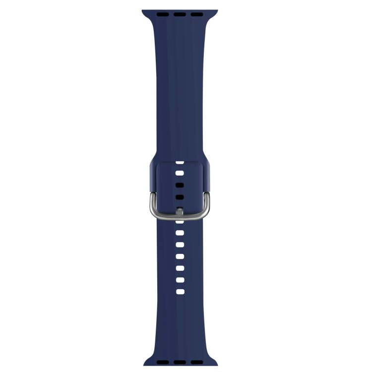 For Apple Watch 46mm / 49mm / 45mm / 44mm Kalebol Metal Pin Buckle Silicone Watch Band(Dark Blue) - Watch Bands by Kalebol | Online Shopping UK | buy2fix