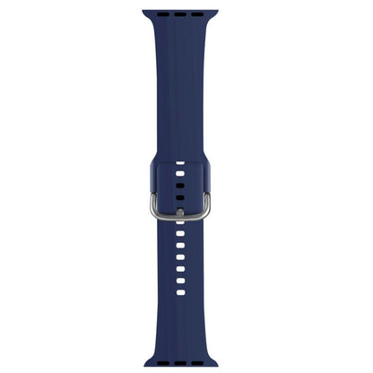 For Apple Watch 46mm / 49mm / 45mm / 44mm Kalebol Metal Pin Buckle Silicone Watch Band(Dark Blue) - Watch Bands by Kalebol | Online Shopping UK | buy2fix