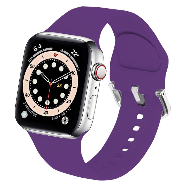 For Apple Watch 46mm / 49mm / 45mm / 44mm Kalebol Metal Pin Buckle Silicone Watch Band(Dark Purple) - Watch Bands by Kalebol | Online Shopping UK | buy2fix