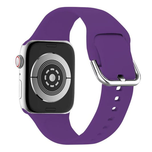 For Apple Watch 46mm / 49mm / 45mm / 44mm Kalebol Metal Pin Buckle Silicone Watch Band(Dark Purple) - Watch Bands by Kalebol | Online Shopping UK | buy2fix
