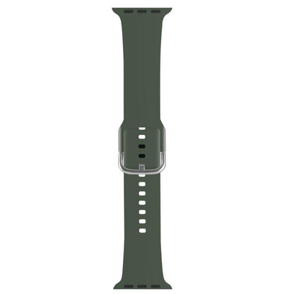 For Apple Watch 42mm / 41mm / 40mm / 38mm Kalebol Metal Pin Buckle Silicone Watch Band(Army Green) - Watch Bands by Kalebol | Online Shopping UK | buy2fix