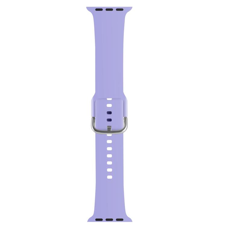 For Apple Watch 42mm / 41mm / 40mm / 38mm Kalebol Metal Pin Buckle Silicone Watch Band(Light Purple) - Watch Bands by Kalebol | Online Shopping UK | buy2fix