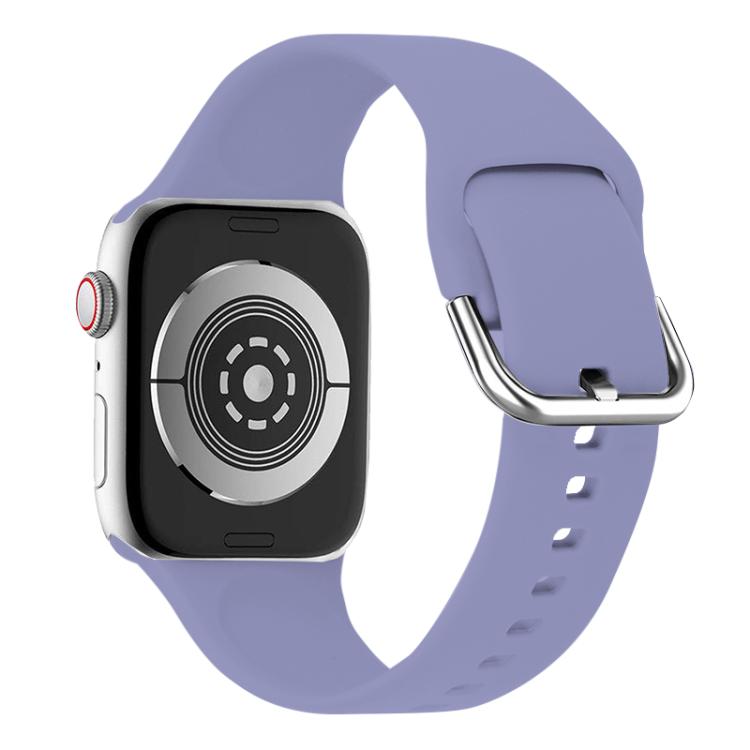 For Apple Watch 42mm / 41mm / 40mm / 38mm Kalebol Metal Pin Buckle Silicone Watch Band(Lavender) - Watch Bands by Kalebol | Online Shopping UK | buy2fix
