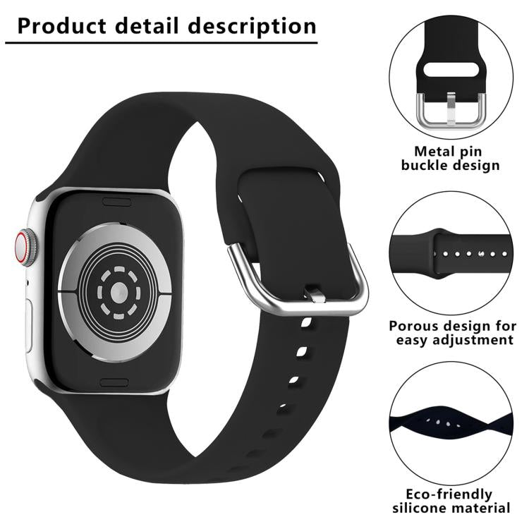 For Apple Watch 46mm / 49mm / 45mm / 44mm Kalebol Metal Pin Buckle Silicone Watch Band(White) - Watch Bands by Kalebol | Online Shopping UK | buy2fix