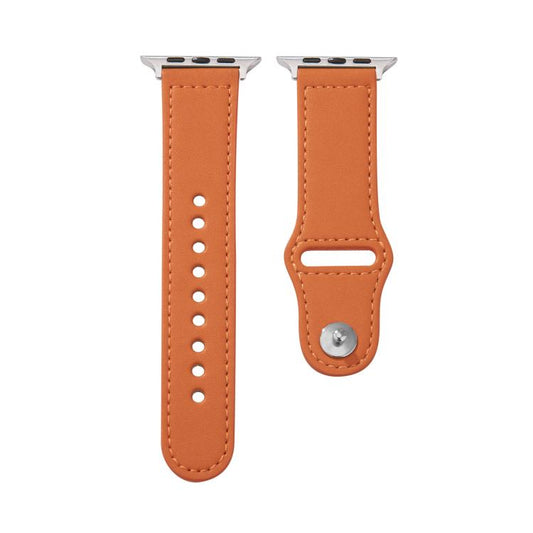 For Apple Watch 46mm / 49mm / 45mm / 44mm Kalebol Large Stud Buckle Leather Watch Band(Orange) - Watch Bands by Kalebol | Online Shopping UK | buy2fix