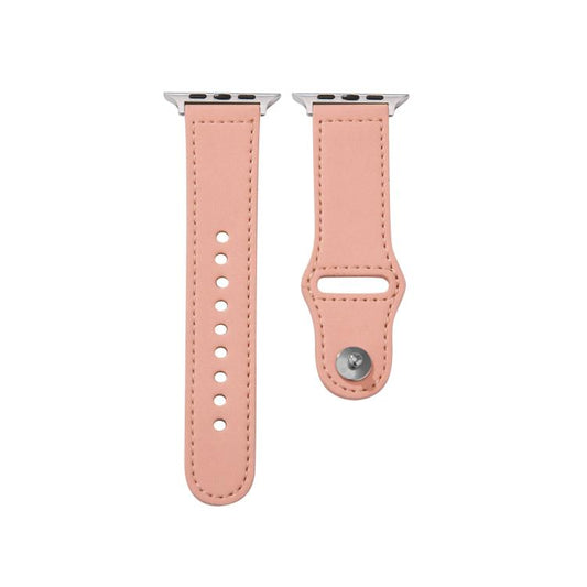 For Apple Watch 46mm / 49mm / 45mm / 44mm Kalebol Large Stud Buckle Leather Watch Band(Pink) - Watch Bands by Kalebol | Online Shopping UK | buy2fix