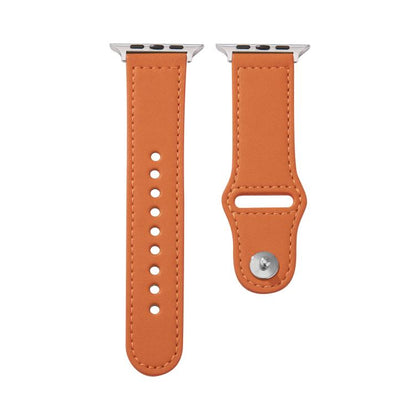 For Apple Watch 42mm / 41mm / 40mm / 38mm Kalebol Large Stud Buckle Leather Watch Band(Orange) - Watch Bands by Kalebol | Online Shopping UK | buy2fix