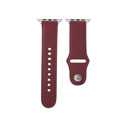 For Apple Watch 42mm / 41mm / 40mm / 38mm Kalebol Large Stud Buckle Leather Watch Band(Wine Red) - Watch Bands by Kalebol | Online Shopping UK | buy2fix