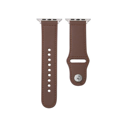 For Apple Watch 42mm / 41mm / 40mm / 38mm Kalebol Large Stud Buckle Leather Watch Band(Coffee) - Watch Bands by Kalebol | Online Shopping UK | buy2fix