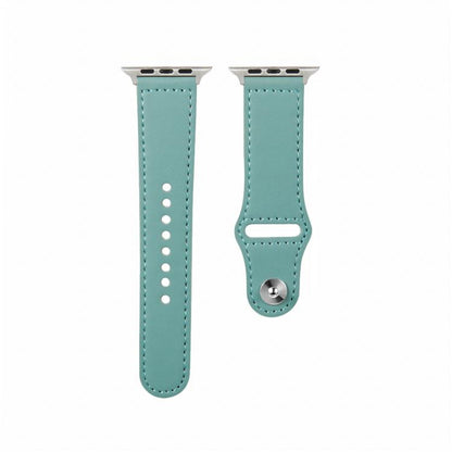 For Apple Watch 42mm / 41mm / 40mm / 38mm Kalebol Large Stud Buckle Leather Watch Band(Green) - Watch Bands by Kalebol | Online Shopping UK | buy2fix