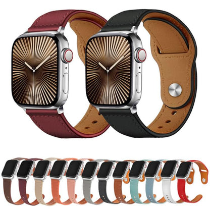 For Apple Watch 42mm / 41mm / 40mm / 38mm Kalebol Large Stud Buckle Leather Watch Band(Black) - Watch Bands by Kalebol | Online Shopping UK | buy2fix