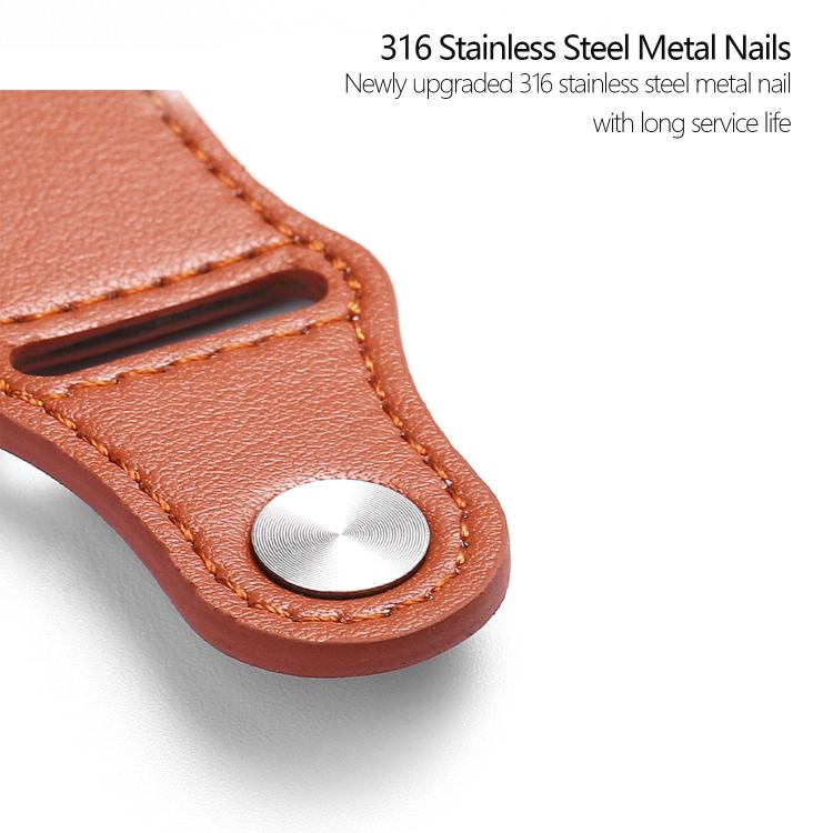 For Apple Watch 46mm / 49mm / 45mm / 44mm Kalebol Large Stud Buckle Leather Watch Band(Apricot) - Watch Bands by Kalebol | Online Shopping UK | buy2fix