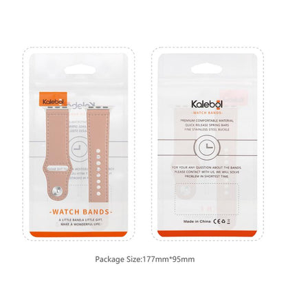 For Apple Watch 42mm / 41mm / 40mm / 38mm Kalebol Large Stud Buckle Leather Watch Band(Apricot) - Watch Bands by Kalebol | Online Shopping UK | buy2fix