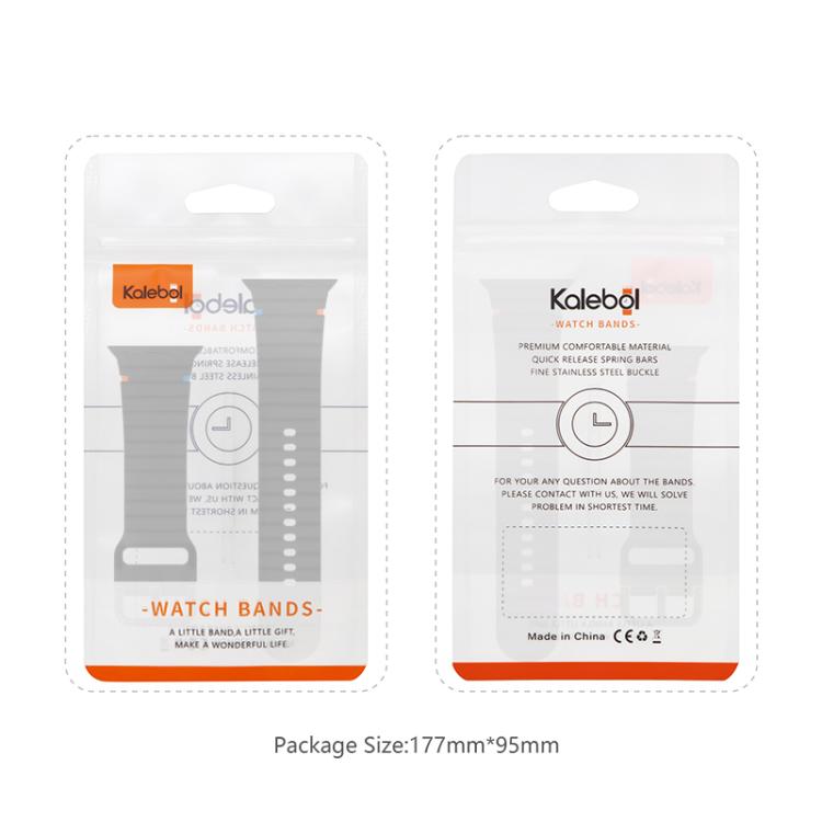 For Apple Watch 42mm / 41mm / 40mm / 38mm Kalebol Wavy Grain Stitched Silicone Watch Band(Starlight) - Watch Bands by Kalebol | Online Shopping UK | buy2fix